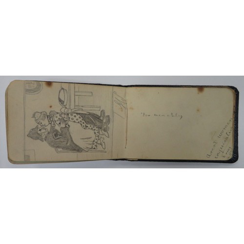 65 - First World War very interesting notebook/autograph book/sketchbook with various messages, poems and... 