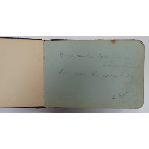 65 - First World War very interesting notebook/autograph book/sketchbook with various messages, poems and... 