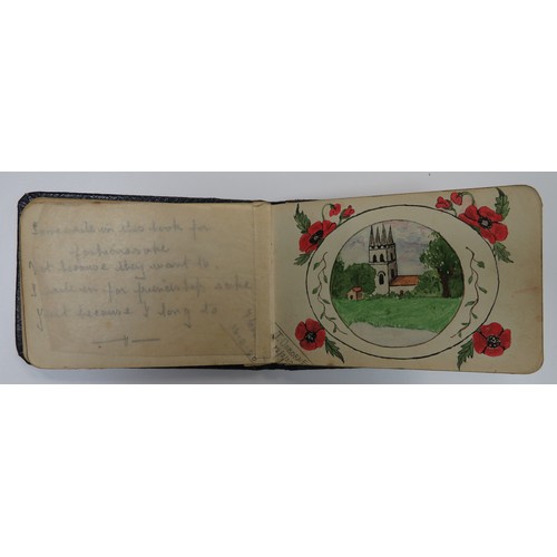 65 - First World War very interesting notebook/autograph book/sketchbook with various messages, poems and... 