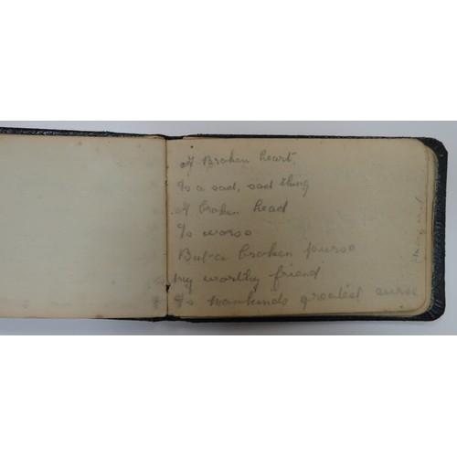 65 - First World War very interesting notebook/autograph book/sketchbook with various messages, poems and... 