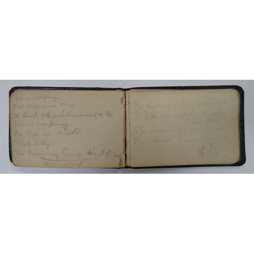 65 - First World War very interesting notebook/autograph book/sketchbook with various messages, poems and... 