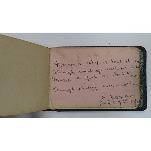 65 - First World War very interesting notebook/autograph book/sketchbook with various messages, poems and... 