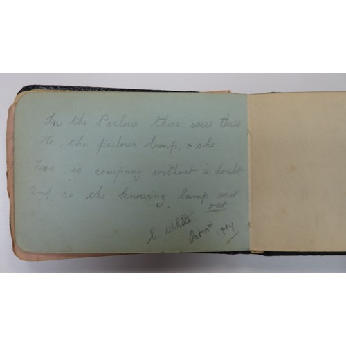 65 - First World War very interesting notebook/autograph book/sketchbook with various messages, poems and... 