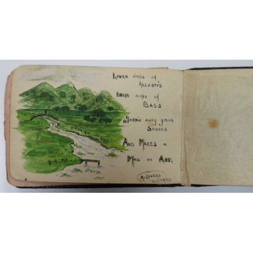 65 - First World War very interesting notebook/autograph book/sketchbook with various messages, poems and... 