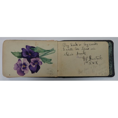 65 - First World War very interesting notebook/autograph book/sketchbook with various messages, poems and... 