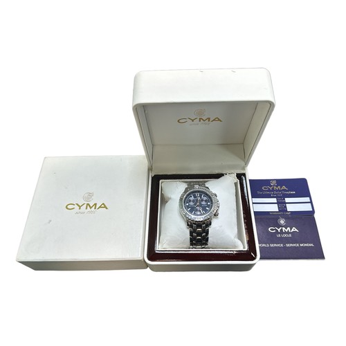 98 - Cyma Chronograph Navy Star Skindiver  gentleman's watch – Model 640.110.  Watch is cased in presenta... 