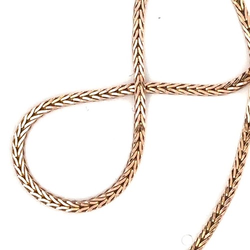 7 - A 9ct gold foxtail 15 inch chain, fully hallmarked. Chain show signs of repair to one link. Weight 4... 