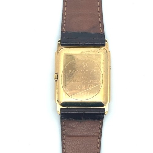 154 - Richard Weil 18k Gold Plated Dress Watch. Quartz movement. Watch is working.