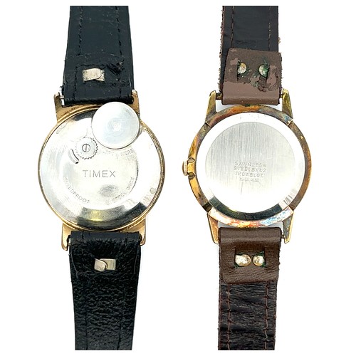 153 - Two mens wristwatches with leather straps, one by Limit, one by Timex