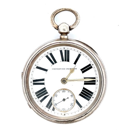 158 - Silver fusee pocket watch, Chester hallmarks for 1890. Coventry movement. Roman numeral hour markers... 