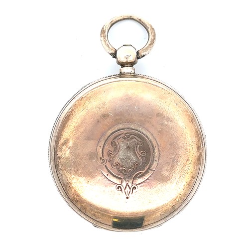 158 - Silver fusee pocket watch, Chester hallmarks for 1890. Coventry movement. Roman numeral hour markers... 