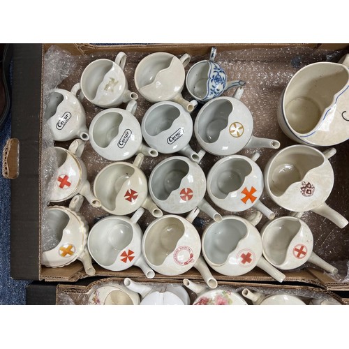 328 - Ceramics. Collection of 38 invalid feeders, with Red Cross (8), Johannesburg Hospital (1), 