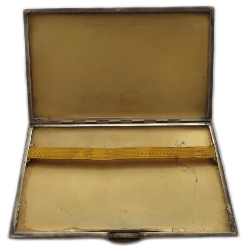 41 - Silver cigarette case with engine turned pattern by W.T.Toghill & Co with Birmingham hallmarks 1949.... 