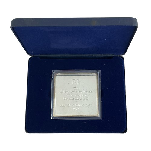 239 - H.M. The Queen's Official Birthday Silver Ingot housed in a fitted presentation box with a certifica... 