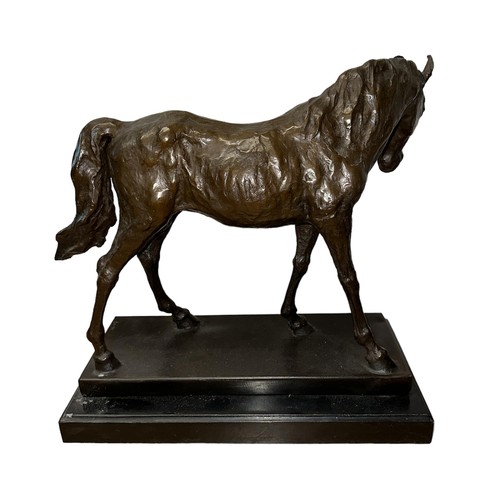 272 - A large bronze sculpture of a standing horse, signed ‘Barye’ to base, Antoine-Louis Barye (French, 1... 