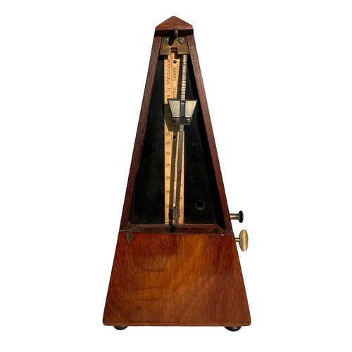 198 - Maelzel (Paris) metronome with wooden case, height 22cm.