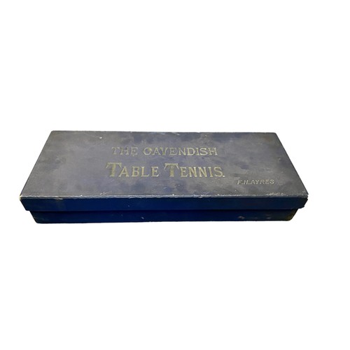 101 - F.H.AYRES The Cavendish Table Tennis boxed set (c.1900) sold by Benetfink and Co of London with two ... 