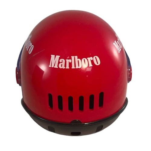 168 - Marlboro miniature helmet digital quartz clock, with original box of issue.