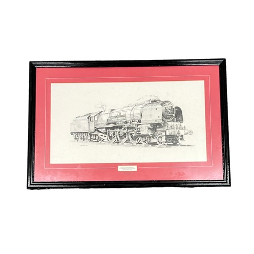 157 - Richard Potts – (Of Railway interest) a large pencil drawing of No. 46235 ‘City of Birmingham’ 4-6-2... 