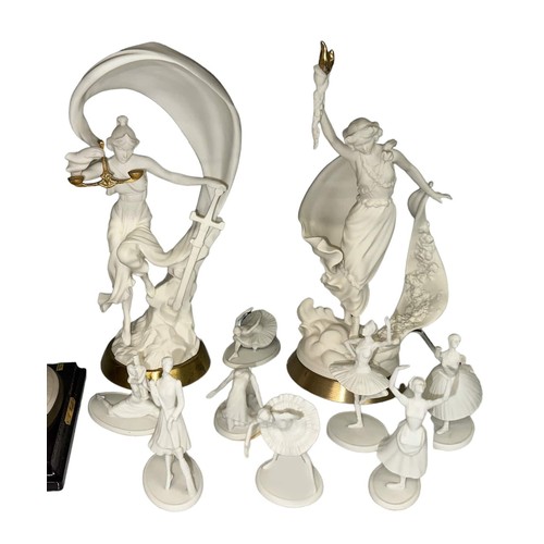 88 - Franklin Mint, selection of Stuart Mark Feldman (1982) fine porcelain Ballet figures to include; Cop... 