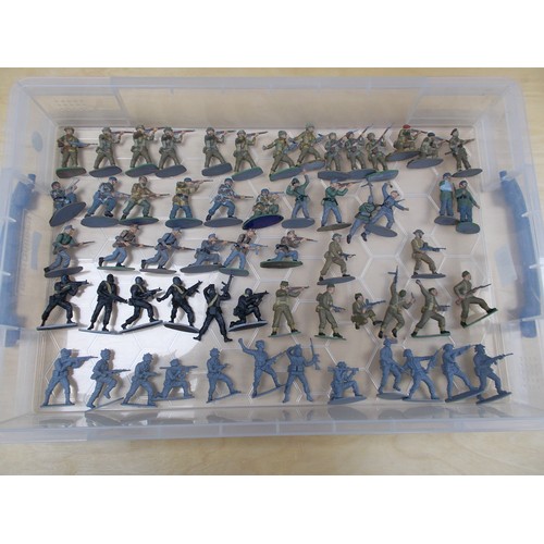 122 - 1/32nd scale mainly Airfix figures, painted to a good or better standard by adult collector, with WW... 