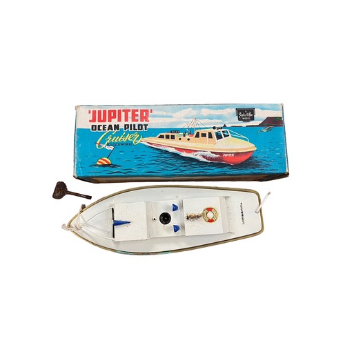 114 - Sutcliffe Models. Tinplate Clockwork Jupiter Ocean Pilot Boat, generally good (corrosion and paint b... 