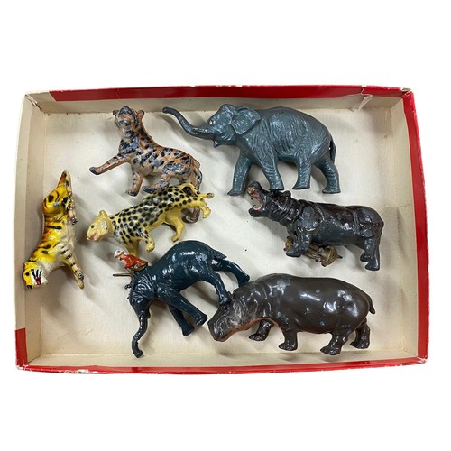 120 - Metal figures. Range of mainly Zoo animals with Britains, John Hill & Co., Timpo, etc., generally go... 