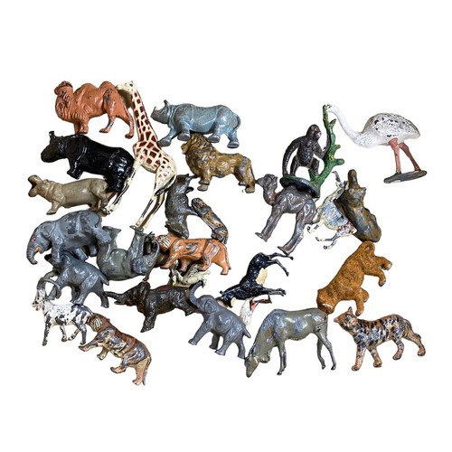 120 - Metal figures. Range of mainly Zoo animals with Britains, John Hill & Co., Timpo, etc., generally go... 