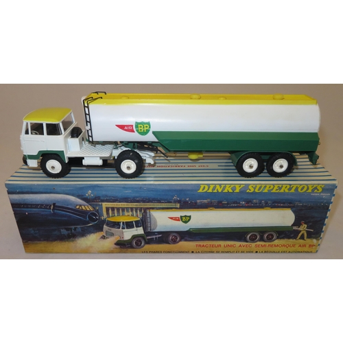 298 - French Dinky Air BP Tanker No. 887,white, green, yellow, plastic hubs and grey pipes (6), generally ... 