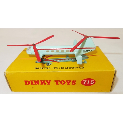 285 - Dinky. Pair of helicopters, generally excellent in good plus boxes, with Bristol 179 turquoise, red ... 