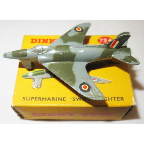 252 - Dinky. Aviation collection, generally excellent in good or better boxes, with Supermarine Swift Figh... 