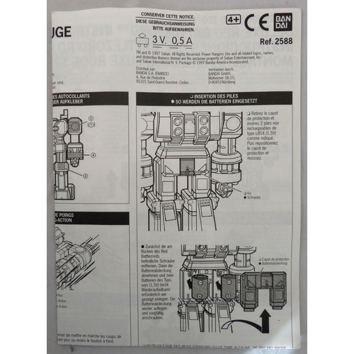 95 - Red Battlezord. Ban Dai Power Rangers Zeo Deluxe Red Battlezord. In original box, with instructions.... 