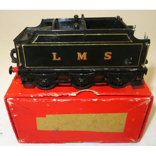 44 - Hornby. O gauge LMS black 4-4-0 clockwork (with key) locomotive No. 2, generally excellent in good p... 