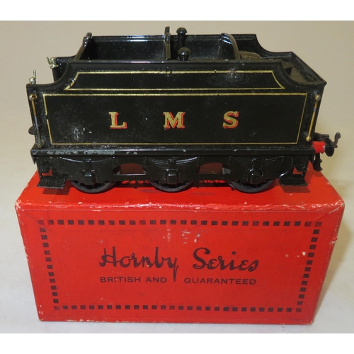 44 - Hornby. O gauge LMS black 4-4-0 clockwork (with key) locomotive No. 2, generally excellent in good p... 