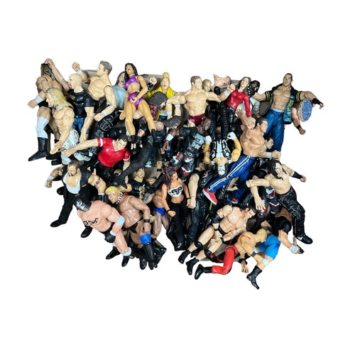 106 - Wrestling Figures - Large collection of 1998-2001 wrestling figures largely Jakks, ToyBiz & Marvel, ... 