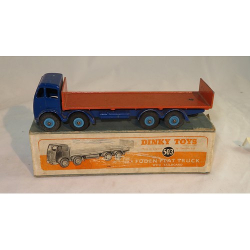 258 - Dinky. Trio of Foden 8-wheel Wagons, generally good plus to good fair in good fair boxes, with Flat ... 