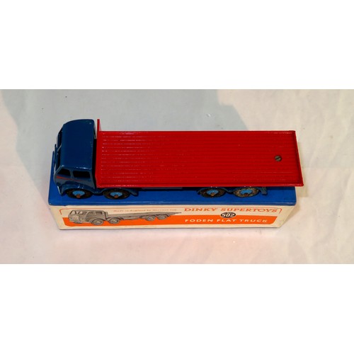 261 - Dinky. Foden Flat Truck No. 502, generally excellent to good plus (some light corrosion to axles) in... 