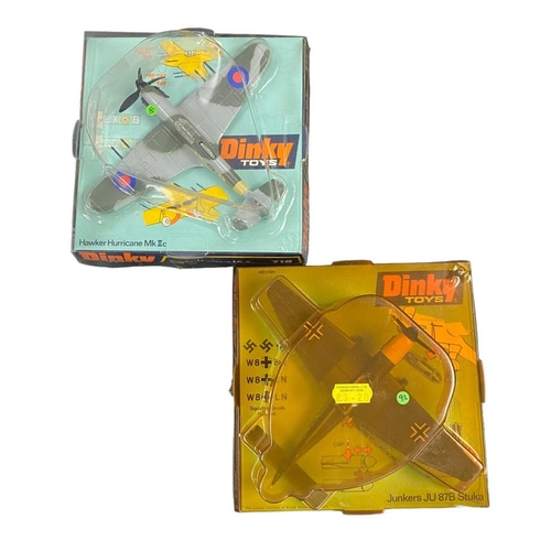 238 - Dinky. Pair of WW2 fighters, generally excellent in excellent to good bubble packs, with Junkers JU8... 