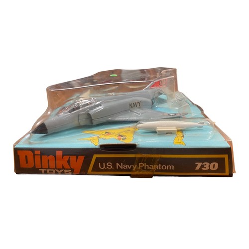 272 - Dinky. US Navy Phantom No. 730, excellent in good plus clear bubble pack with unused decal sheet und... 