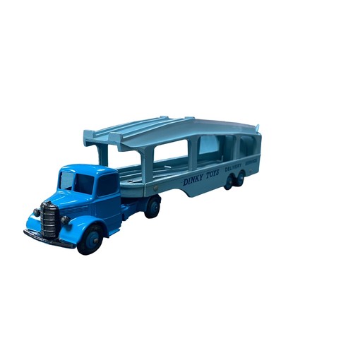 227 - Dinky. Pullmore Car Transporter No. 982, generally excellent in excellent Dinky Toys blue and white ... 