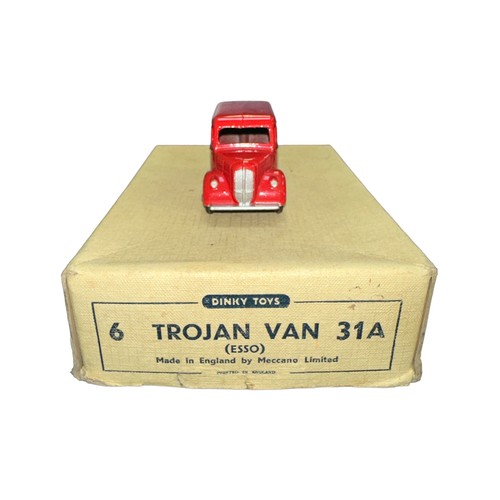 213 - Dinky. Trojan Van (Esso) No. 31A, one example of van, red, red hubs with smooth tyres, silver trim, ... 