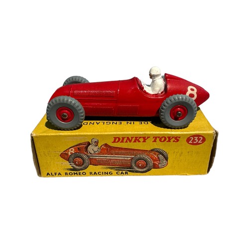 209 - Dinky. Alfa Romeo racing car No. 232, generally excellent in good plus Dinky Toys yellow box (some w... 