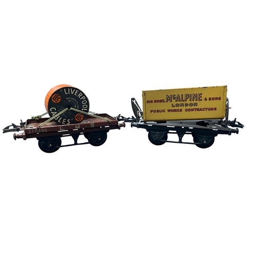 46 - Hornby. O gauge collection of wagons, generally good plus to good, with McAlpine London, Trinidad La... 