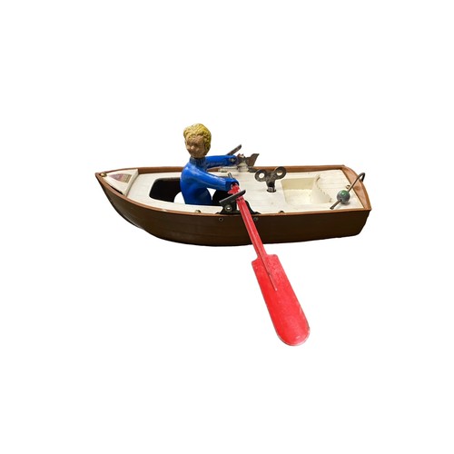 116 - Triang Minic. Jack-in-the-Boat clockwork rowing boat, generally good plus in good box (one end flap ... 