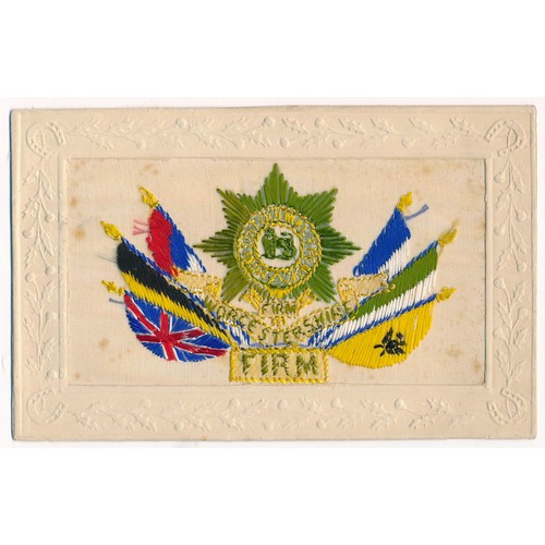 52 - Silks - World War One embroidered silks postcards, mixed condition, some with pencilled writing on r... 