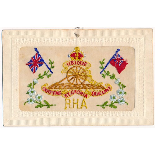 52 - Silks - World War One embroidered silks postcards, mixed condition, some with pencilled writing on r... 