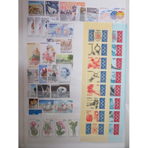 583 - Stamp collection in four albums including Europe – Monaco early to late 1970’s collection on printed... 