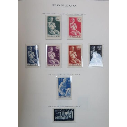 583 - Stamp collection in four albums including Europe – Monaco early to late 1970’s collection on printed... 