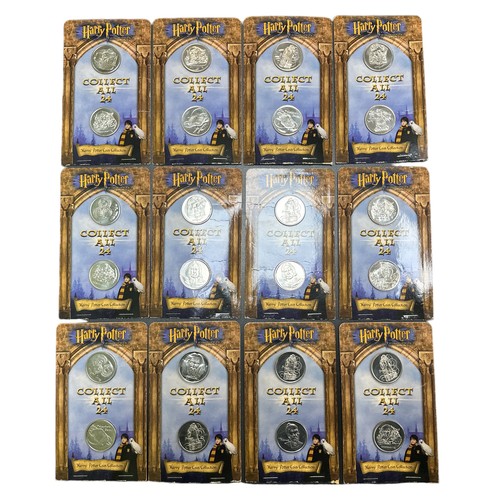 802 - Harry Potter and the Philosophers Stone officially licensed collectable coins, twelve sets of two co... 