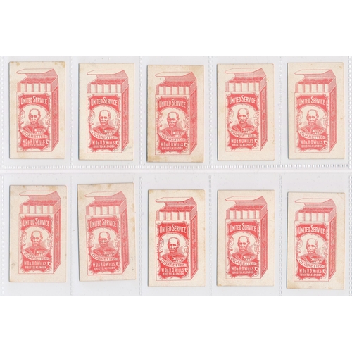 790 - Wills United Services 1909 Drum Horses set of 32, in good condition with some better, the odd card h... 